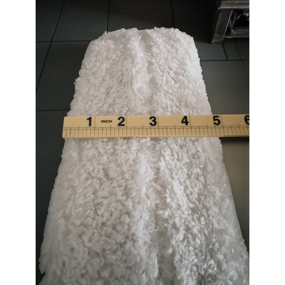 A New Day Fuzzy Sherpa Clutch Crossbody Purse Ivory Gold‎ Chain